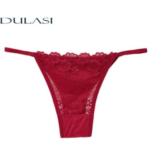 Seductive Thong Sexy Women Panties Transparent Lace G String Low Waist Underwear Comfortable Breathable Lingerie Sale Hot 2020