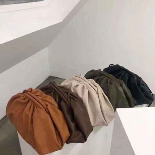 Ins Chic Purses and Handbags Shoulder Messenger Bags for Women New Cloud Bag Fold Bag Soft Leather Bag Oblique Dumplings Package