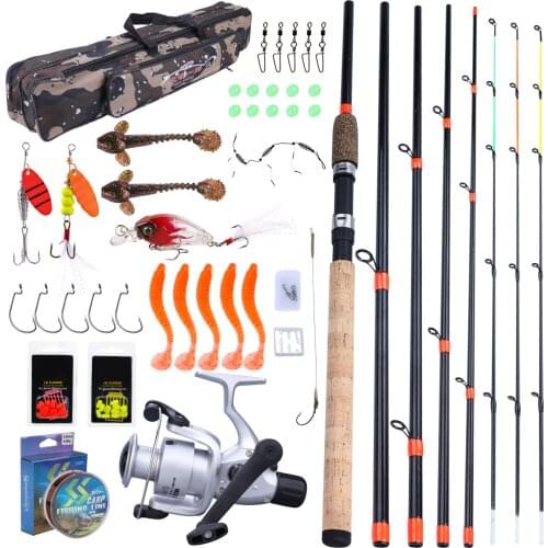 Sougayilang 3m Carp Fishing Rod Combo 6 Sections Feeder Rod and Carp Reel with Line Lure Hook Accessories Bag Full Kits