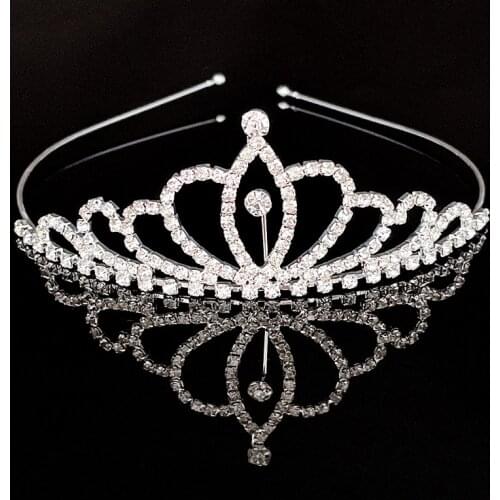 Princess Crown Headband Rhinestone Hair Ornament Girl Bride Bridesmaid Ball Wedding Gift Jewelry Birthday Party Headdress