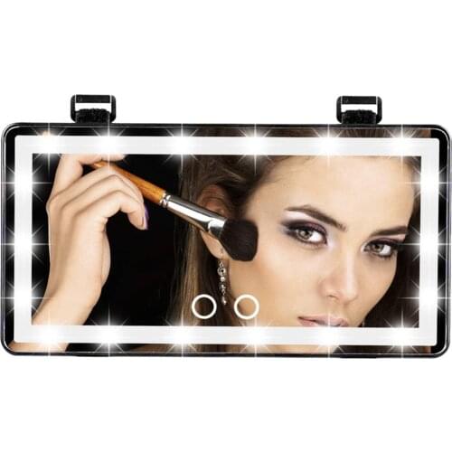 Universal Car Led Makeup Mirror Interior Mirror Touch Switch Makeup Mirror 3 Lighting Mode Car Back Seat Safety Rear Mirror