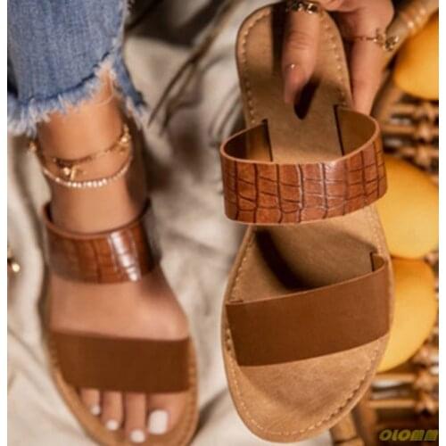 Hot 2020 Summer Flat Womens Shoes Outdoor Sandals Platform Beach Slippers Casual Plus Size 42