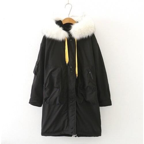 2019 Winter new arrival women jacket with a fur collar fashion style with a hood long winter coat women winter coat women