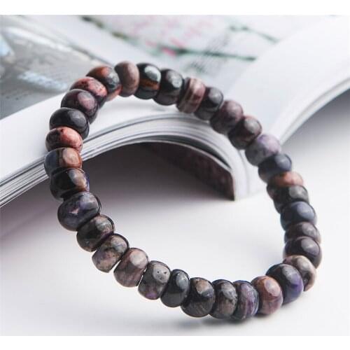 Drop Shipping 9mm Marquise Abacus Crystal Beads Stretch Bracelets Woman Lady Natural Sugilite Bracelet
