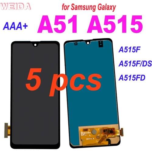 5pcs 100% Tested LCD for Samsung Galaxy A51 A515 A515F A515F/DS A515FD LCD Display Touch Screen Digitizer Assembly Replacement