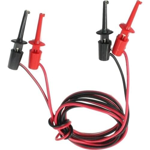 1 Pair Multimeter Electrical Testing Dual SMD IC Test Hook Lead Cable 1M