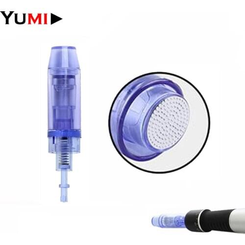 100pcs/lot Bayonet Long Blue Micro Nano Round Needles Cartridges Microneedles For Electric Dr Derma Pen A1 Tattoo Tips