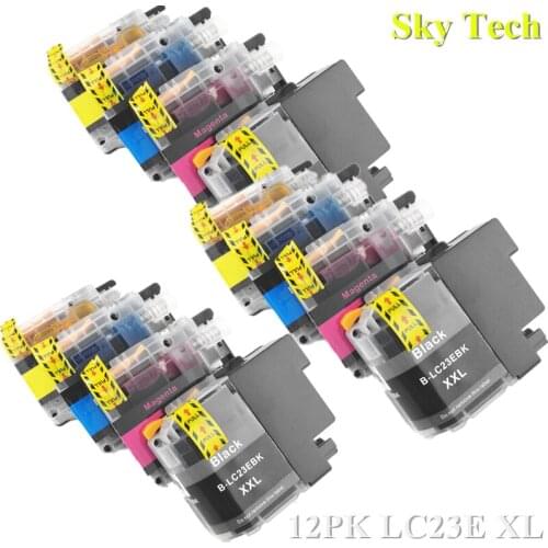 12X Compatible Ink Cartridge For LC23E , For Brother MFC- J5920DW Printer . XL volume
