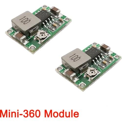 2Pcs/Lot Mini 360 Buck Converter RC Airplane Module Mini 360 DC Buck Converter 2A Step Down Module 4.75V-23 V to 1V-17V LM2596