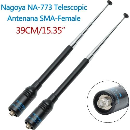 2PCS Nagoya NA-773 Antenna SMA-F High Gain Dual Band Telescopic Antenna For Two Way Radio BaoFeng UV-5R BF-888s UV-S9Plus Walkie