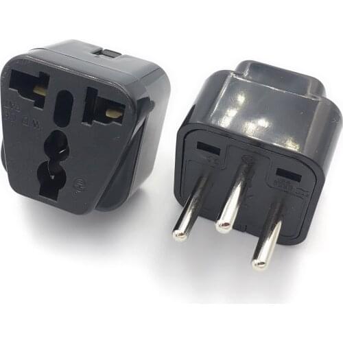 200pcs High Quality International IL EG Plug Adapter EU Euro US UK To 3 Pin Israel Egypt Travel Power Adapter Socket Outlet
