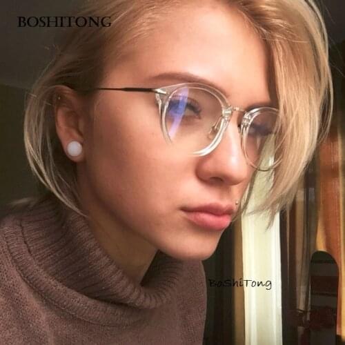 2020 Women Anti Blue Glasses Frame Men Eyeglasses Frame Vintage Round Clear Lens Glasses Optical Spectacle Frame
