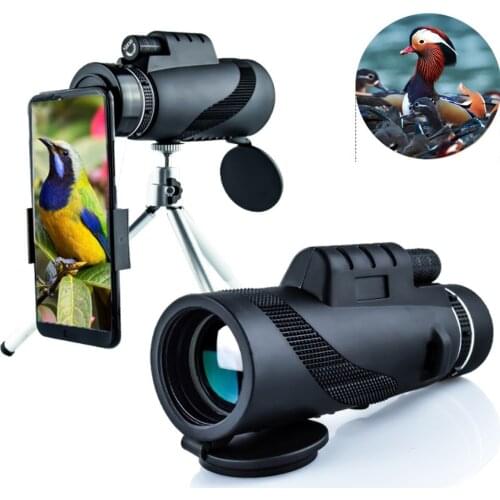 40x60 Full HD Night Vision Telescope BAK4 Prism FMC Optical Lens Monocular Telescope Phone Camera Zoom Starscope Birds Watching