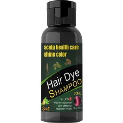 60ml Permanent Hair Dye Shampoo Dark Coffee/Dark brown/Wine Red/Purple/Black/Coffee Natural Coloring Cream Colored Hair