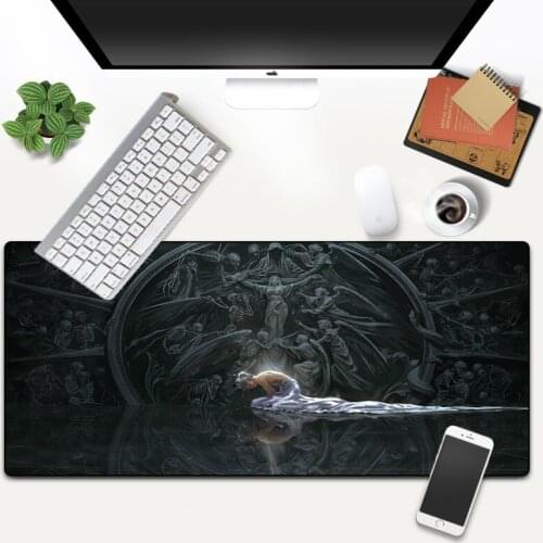 Anime Mouse Pad Computer Gaming Mousepad Anti-Slip Natural Rubber Mat Ghost Sword Princess with Locking Edge Gaming Mouse Rug