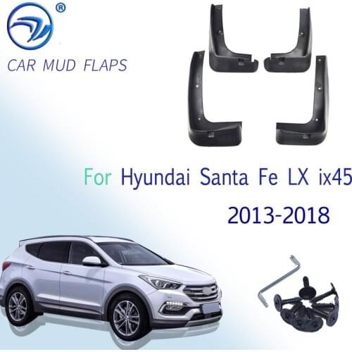 Car Mud Flaps For Hyundai Santa Fe LX ix45 2013 - 2018 Santafe Mudflaps Splash Guards Mud Flap Mudguards Styling 2014 2015 2016