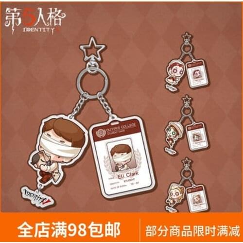 Anime Game Identity V Kawaii Gardener Coordinator Seer Cosplay Keychain Acrylic ID Card Charm Key Chain Pendant Keyring Gifts