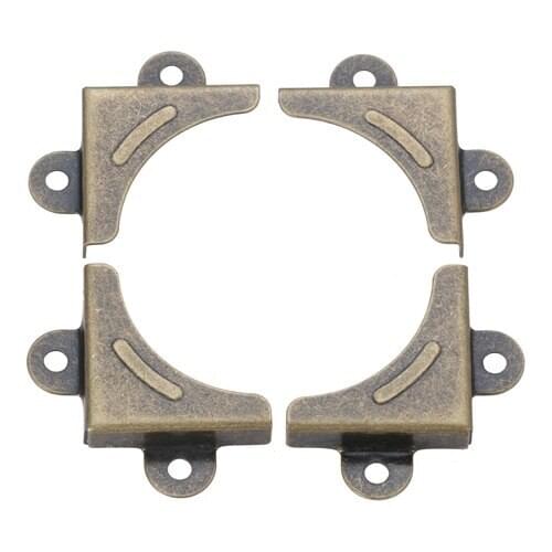 Dophee 4pcs Corner Protector Jewelry Box Corner Foot Wooden Brackets Notebook Scrapbooking 33*33*7mm