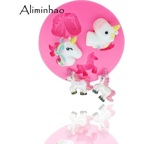 DY0007 Cartoon unicorn DIY Silicone Mold Sugarcraft dessert Candy Chocolate Molds Fondant Cake Decorating Tools