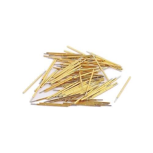 100pcs P058-J 0.58mm Dia 12mm Length Metal Spring Pressure Test Probe Needle