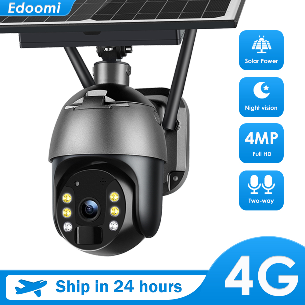 4G Solar IP Camera WiFi 1080P CCTV Video Surveillance Camera Outdoor PTZ Battery Security Camera Waterproof Color Night Vision