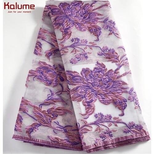 Kalume Brocade African Gilding Lace Fabric 2021 Nigerian Jacquard Tissue Stain Lace Fabric For Wedding Diy Dress Sewing H2474