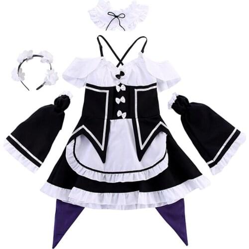 Halloween party play cute Cafe swallowtail Maid uniform Festival parent child swallowtail Maid Costume