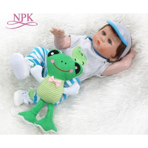 NPK 48CM bebe doll reborn toddler boy doll full body silicone Bath toy 100% hand detailed paiting pinky look