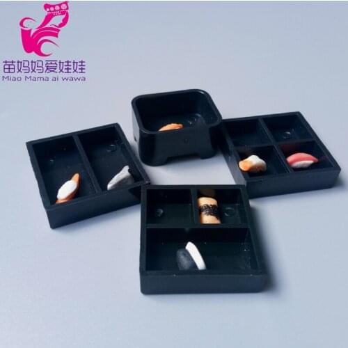 Doll house mini food and play accessories, surrounding scenes, bento plate mat, sushi plate parts