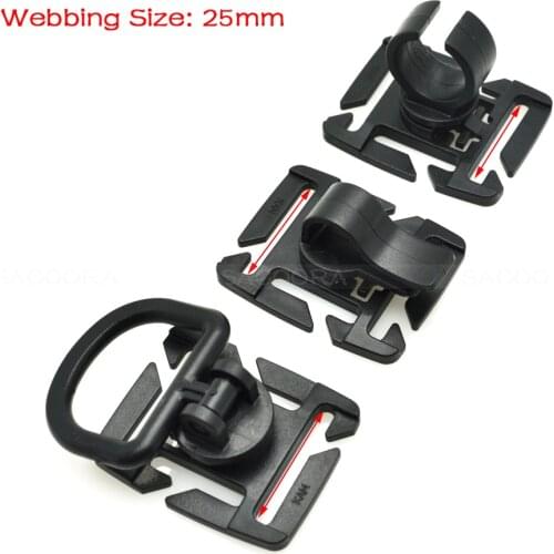 MOLLE Rotation Sternum Strap Tube Pipe Clip Holder Buckle Webbing 25mm Black