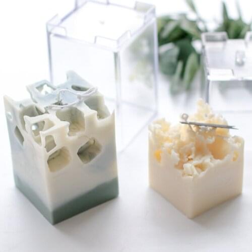 DIY Candle Making Kit Candle Mold Flat Head Square Stalactite Hollow Karst Cave Diy Craft Cinnamon Scented Candle Acrylic Mold