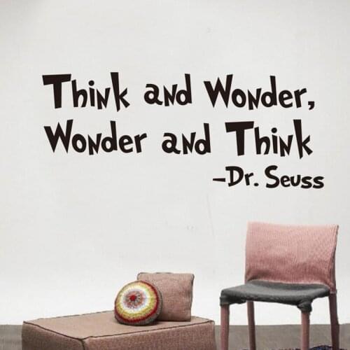 Think and Wonder Quotes Decoration Wall Stickers Creative Living Room Bedroom Home Decor Poster