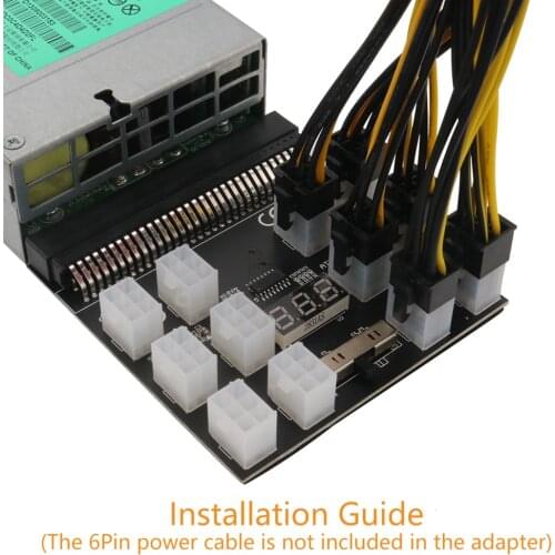 Upgrade Version ATX 12/17x 6Pin Power Supply Breakout Board Adapter Converter 12V for Ethereum BTC Mining