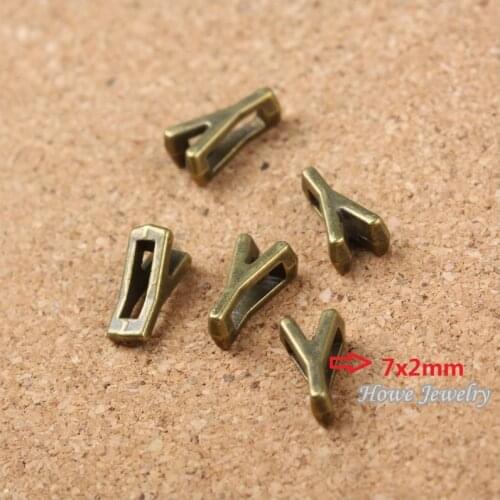 Wholesale 225 pcs Vintage Charms Letter Y Antique bronze Fit Leather leather slide rope bracelet jewelry production 10087