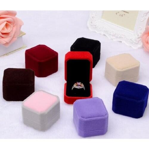 Jewery Organizer Box Rings/Earrings Storage Small Gift Box DIY craft Display Case square Wedding/etc Velvet wh