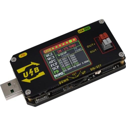 PD Decoy Typec Fast Charge Trigger Detector USB Booster 12V Voltage Regulation Module Voltage and Current Meter