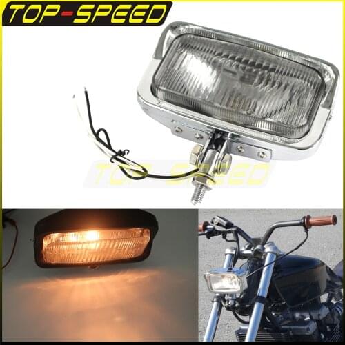 Motorcycle Chrome Front Headlight For Harley Honda Yamaha Retro Rectangular 7" Classic Square Headlight