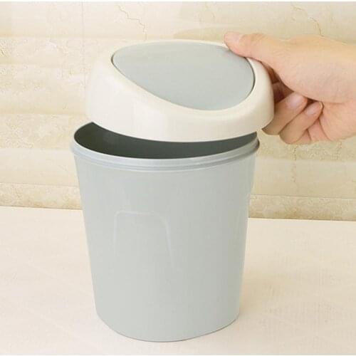 Creative Mini Flip Lid Home Living Room Desktop Bedside Plastic Trash Can Garbage Bin Mini Waste Bins Office Kitchen Storage