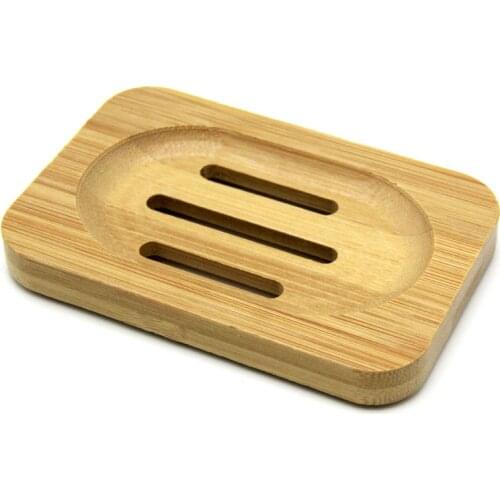 2pcs Portable Handmade Wood Bamboo Soap Dish Tray Case Bathroom Clean Shower Holder Storage Box