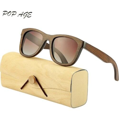 POP AGE Brown Brand Sunglasses Men Polarized Gradient UV400 Sun Glasses for Men Vintage Sunglass Oculos De Sol Masculio GB001
