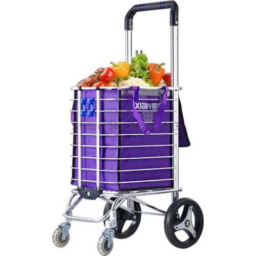 Grocery Cart, Small Cart, Household Supermarket Shopping Cart, Folding Lightweight, Old Man, Food Basket, Trolley, Trolley Cart