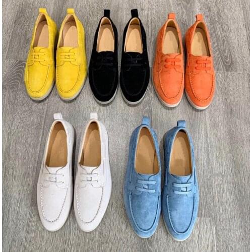 2020 Top Suede Loafers womens Shoes ladies Slip On Mules Leather Casual Flat Shoes Comfort walk shoes Runway Shoes For Women