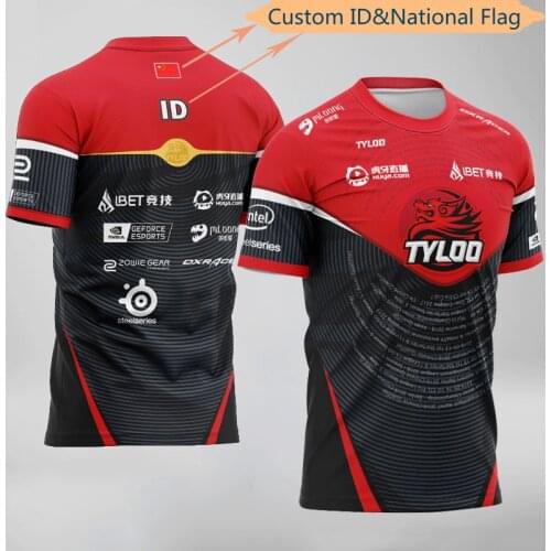 CSGO DOTA E-Sports Player Jerseys Uniform TYLOO T Shirt Customized ID Fans Tshirt Men Women Custom Name Tee Shirt