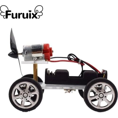 Wind Power Car Handmade Science DIY Making Toys Technology Science Toys Educational Kits for Children Experiment Invention Toys