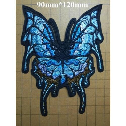 Top quality dyed yarn butterfly motif embroidery sew-on patches,XERY-LYXP0305C