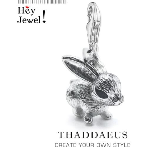 Authentic 925 Sterling Silver Elegance Lovely Rabbit Pendant Charm 925 Sterling Silver Cute Gift For Women Diy Fashion Jewelry
