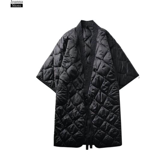 Winter Jacket Women Long Plus Size Jackets Vintage Elegant Streetwear Coat Belt Coats Personality Black Cotton Oversized Outwear