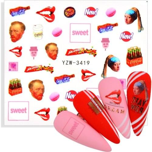 1pcs Angel Cupid 3D Water Transfer Nail Sticker Watermark Nail Art Tattoos Decoration Accessories Nails ornament