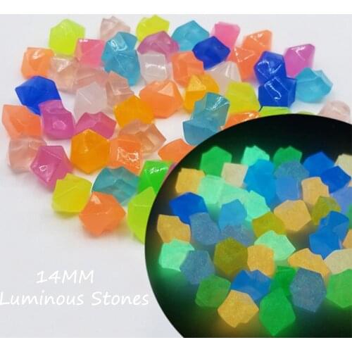 14mm Garden Decor Luminous Stones Glow In Dark Decorative Pebbles Outdoor Fish Tank Decoration Pebble Rocks Aquarium Mix Color