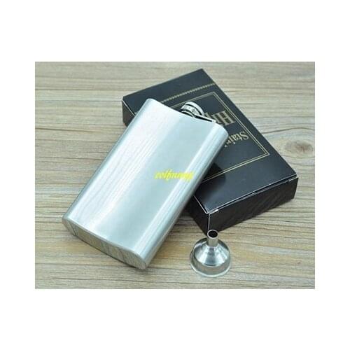150pcs/lot Fast shipping Portable 10 oz Stainless Steel Hip Flask 10oz Pocket Liquor bottle With funnels